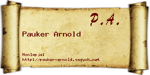 Pauker Arnold névjegykártya